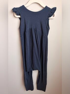 Small shop made in Canada Sleeveless Ruffle-Shoulder Navy kids romper